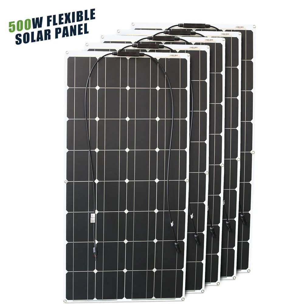 12V Flexible Solar Panel 600W 100W 200W 300W 400W 500W Bendable Waterproof Monocrystalline Best Solar Panel  for RV Boat