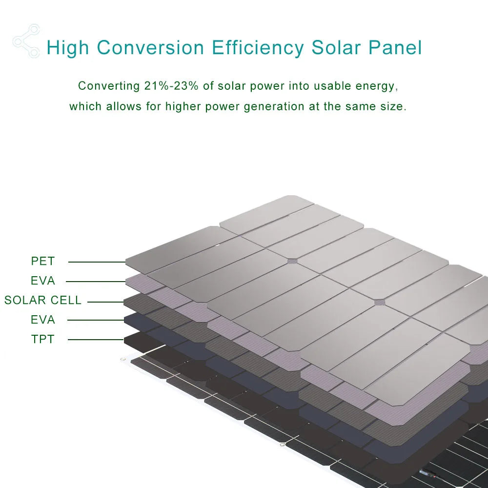 12V Flexible Solar Panel 600W 100W 200W 300W 400W 500W Bendable Waterproof Monocrystalline Best Solar Panel  for RV Boat