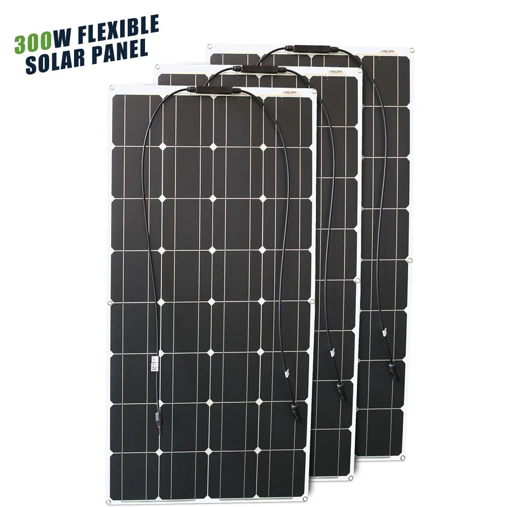 12V Flexible Solar Panel 600W 100W 200W 300W 400W 500W Bendable Waterproof Monocrystalline Best Solar Panel  for RV Boat